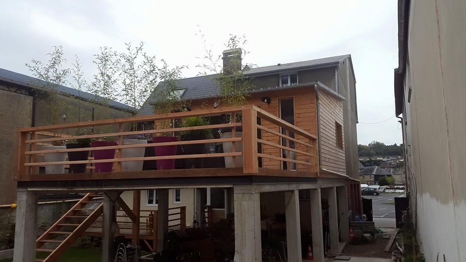 Deux terrasses et une extension en ossature bois à Fécamp